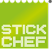 Das Stick-Chef-Logo in lebhaftem Grün stellt die Kreativität von CodeKlar GmbH in der Gastronomie dar.