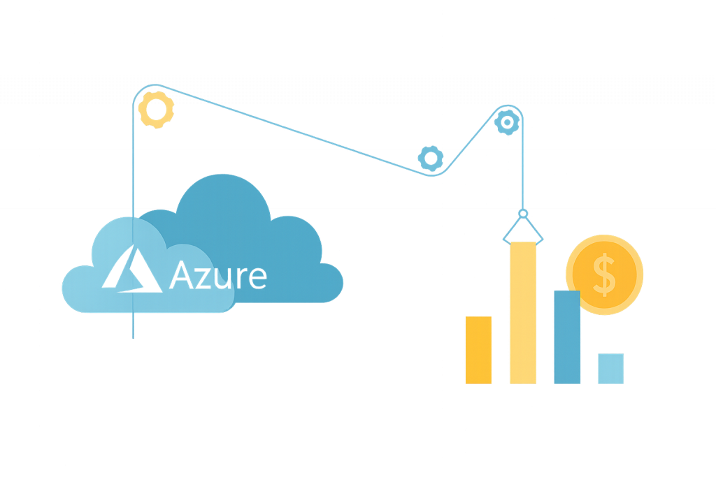 Ein Diagramm zeigt, wie Azure-Kostenoptimierung mit CodeKlar durch effektive Finanzverwaltung erreicht wird.