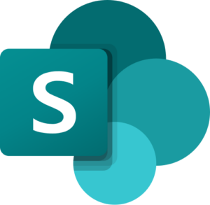 Das SharePoint-Logo von CodeKlar GmbH zeigt ein stilisiertes "S" in einem modernen, aquafarbenen Design.