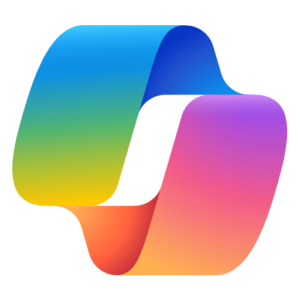 Das moderne copilot-icon zeigt eine dynamische, farbenfrohe Form, die mit CodeKlar GmbH assoziiert wird.