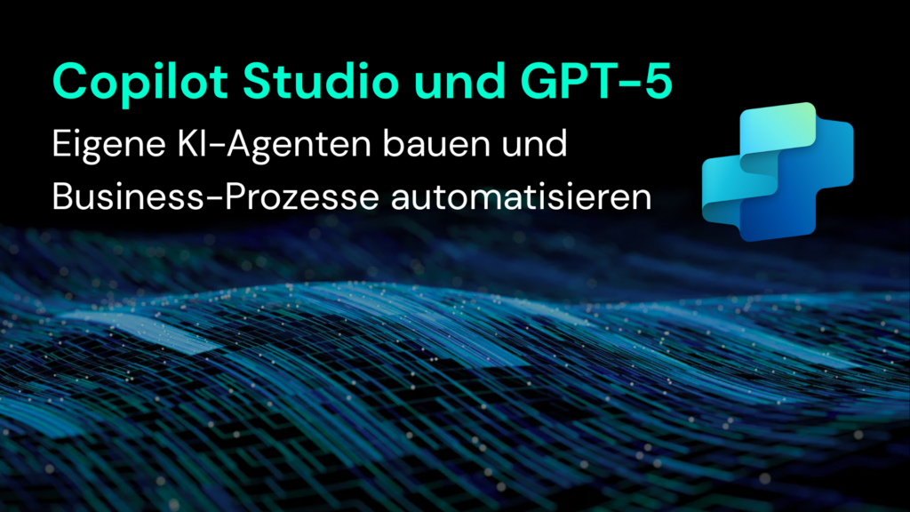 Ein visuelles Konzept zeigt die Verbindung von Copilot Studio und GPT-5 zur Automatisierung von IT-Prozessen mit Microsoft 365.
