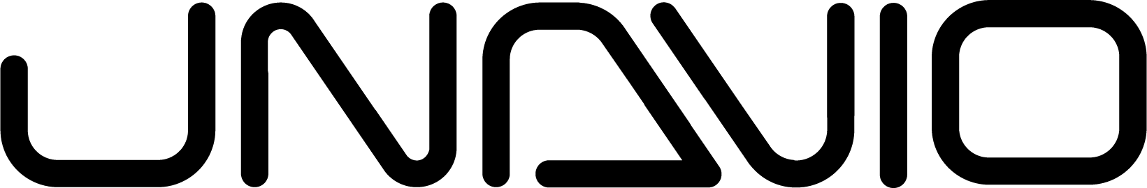 Das UNAVIO-Logo in Schwarz repräsentiert die IT-Lösungen von CodeKlar GmbH, einschließlich Microsoft 365 und Azure.