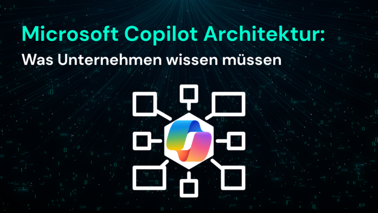 Die Grafik zeigt die Copilot-Architektur von Microsoft 365, die IT-Prozesse für Unternehmen optimiert.